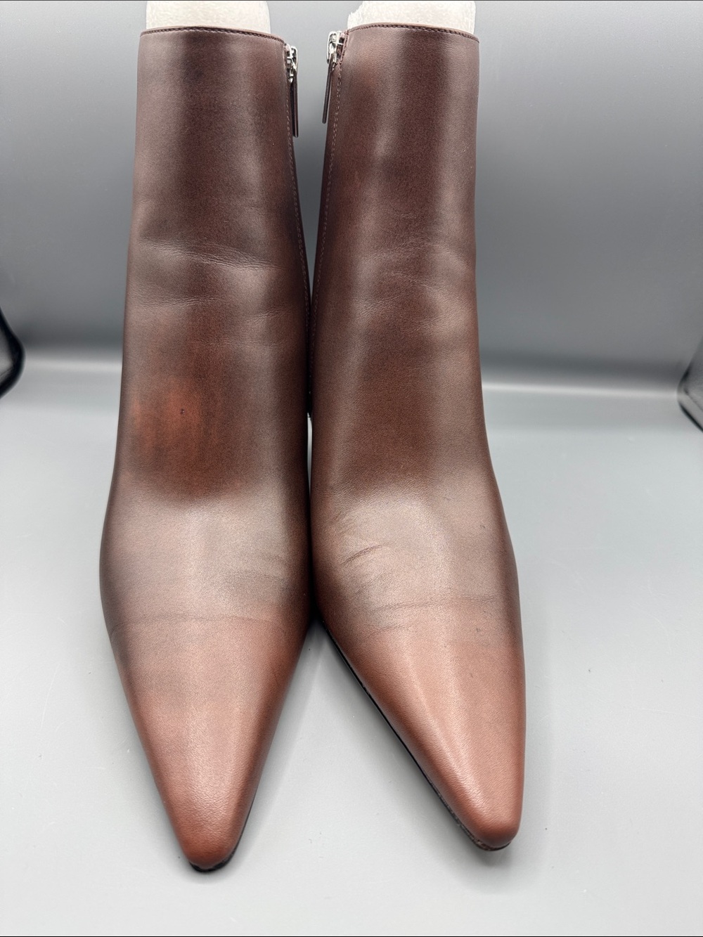 Michael Kors Selina Burnished Leather Ankle Boot